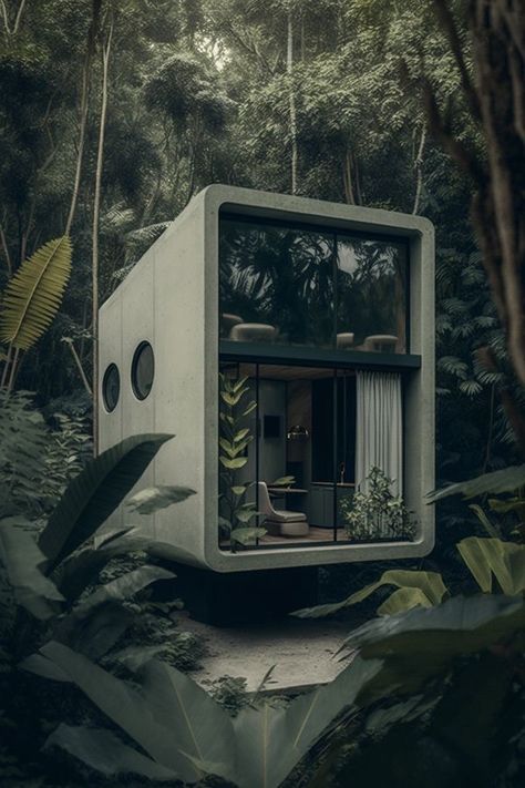 Incredible Tiny Homes, Modern Exteriors, Going On An Adventure, Pod House, Eco Art, Brutalism Architecture, House Design Exterior, Concrete House, Tiny House Cabin