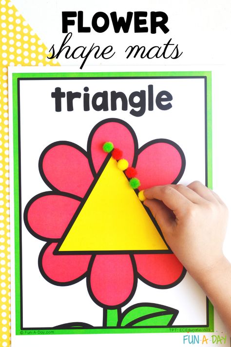 Flower Shapes Preschool, Shape Flowers Preschool, Kindergarten Flower Activities, Build A Flower Preschool, Spring Shape Activities Preschool, Flower Literacy Activities Preschool, Plant Activity Preschool, Spring Fine Motor Activities Preschool, Spring Centers Preschool