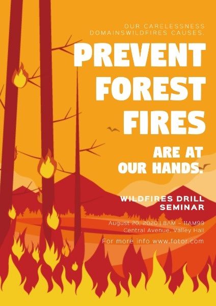 How to design a Prevent Forest Fires Poster,click here~ Fire Poster Design, Climate Poster, Earth Art Drawing, Wildfire Prevention, Lab Safety Poster, Fire Poster, Opt Art, Brochure Design Creative, Awareness Poster