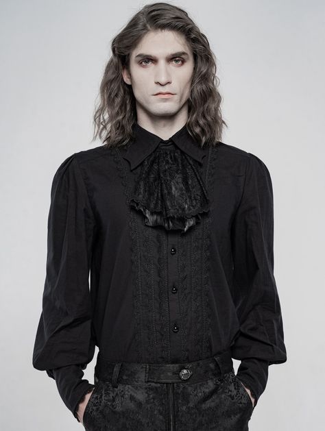 Victorian Mens Fashion Aesthetic, Gothic Outfits Men, Gothic Fashion Men, Mens Fashion Aesthetic, Frilly Shirt, Victorian Shirt, Victorian Men, Victorian Man, Gothic Costume