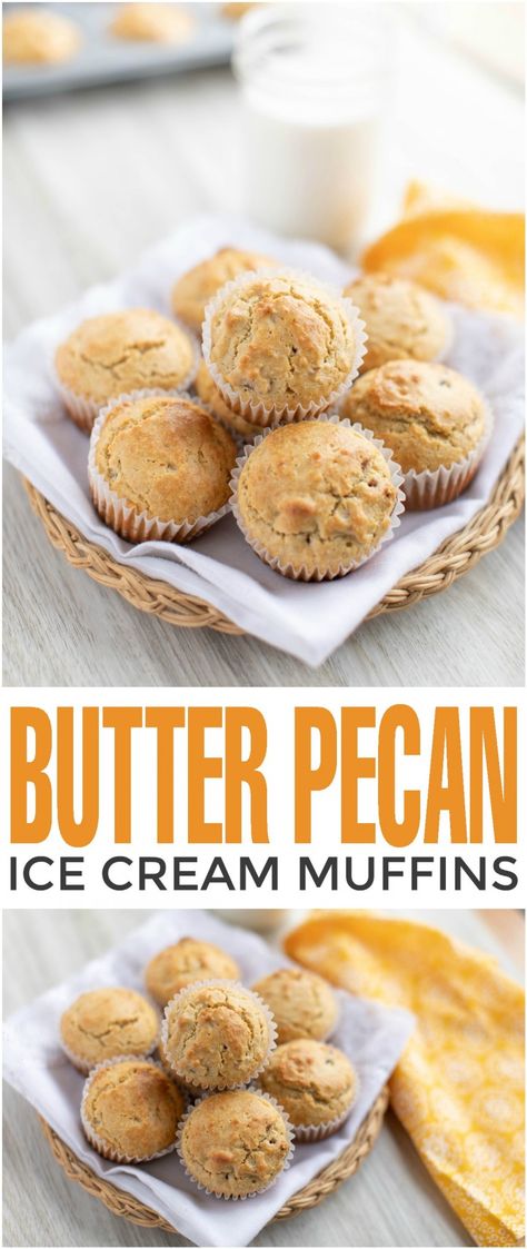 Ice Cream Muffins, Muffins For Breakfast, Cherry Muffins, Butter Pecan Ice Cream, Ice Cream Mix, Pecan Ice Cream, Easter Sugar Cookies, Frugal Mom, Homemade Muffins