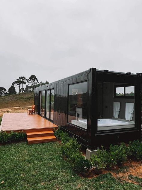 Tiny Container House, Stunning Homes, Container Conversions, Passive Solar Design, Architecture Model Making, Shipping Container House, Container Home, Shipping Containers, Small Cabin