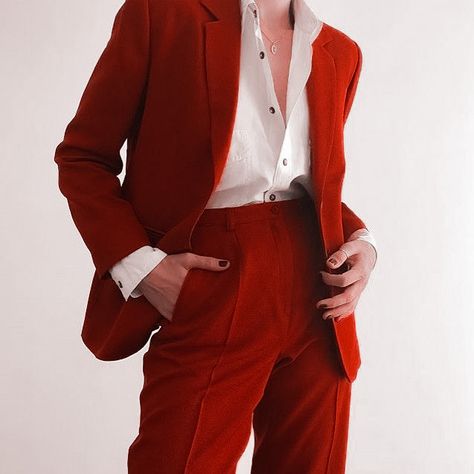 red aesthetic | soft red aesthetic | cherry aesthetic | light red aesthetic | korean | pastel red aesthetic | credit starellium | please read website linked in bio Woman In Suit, Neue Outfits, Woman Suit Fashion, Red Suit, Prom Outfits, Red Outfit, Fancy Outfits, Suit Fashion, Character Outfits