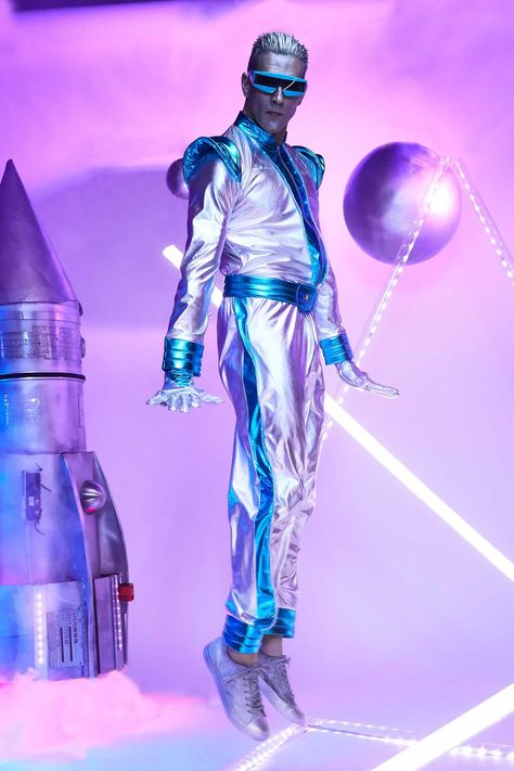 Light-Up Space Suit Costume for Men: #Chasingfireflies $99.00 Space Themed Outfits, Space Party Costumes, Space Suit Costume, Retro Future Fashion, Retro Futurism Fashion, Futuristic Costume, Space Costumes, Robot Costumes, Party Outfit Men