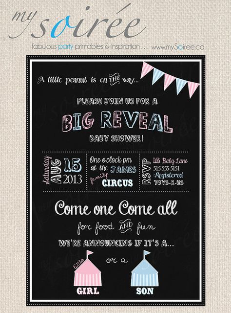 CIRCUS Gender Reveal BABY SHOWER Personalized Invitation Circus Gender Reveal, Carnival Gender Reveal Ideas, Carnival Theme Gender Reveal, Circus Theme Gender Reveal, Circus Gender Reveal Party, Carnival Gender Reveal Party, Carnival Gender Reveal, Rain Baby, Circus Invitations