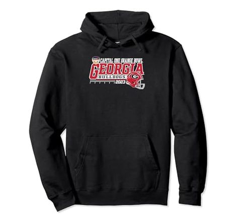 Georgia Bulldogs Orange Bowl 2023 Football Helmet Pullover Hoodie Hannover, Buckeye Nation, University Apparel, Kansas City Football, Varsity Style, Retro Gift, Unique Logo, Vintage Sports, Big Game