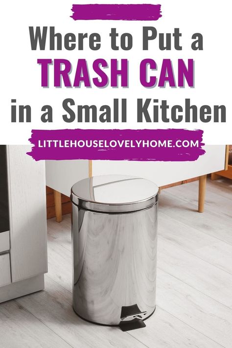 Small Space Trash Can Ideas, Garbage Can Under Kitchen Sink, Kitchen Trash Can Storage, Trash Can For Small Kitchen, Trash Can Placement In Kitchen, Pretty Trash Can Kitchen, Where To Put Trash Can In Small Kitchen, Small Kitchen Garbage Can Ideas, Small Kitchen Bin Ideas