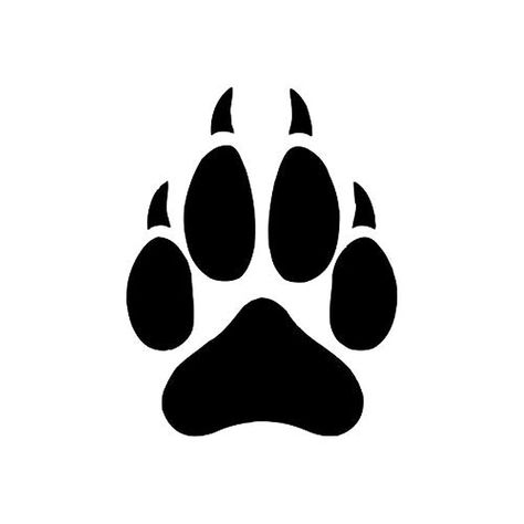 Wolf Print Tattoo, Pumas Animal, Paw Print Drawing, Wolf Paw Tattoos, Moon Stencil, Wolf Stencil, Goose Tattoo, Wolf Paw Print, Paw Print Decal