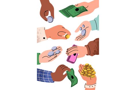 Abundance Illustration, Cash Illustration, Money Infographic, Bank Illustration, Money Illustration, Holding Paper, Cash Money, No Money, Money Cash