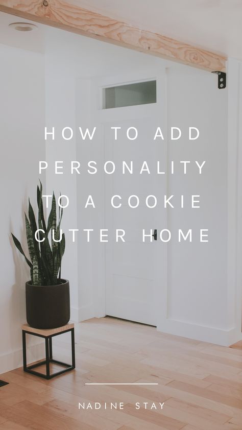 How to add personality to a cookie cutter home. Customize your builder grade home to give it personality and originality. Home renovation updates you should make on your cookie cutter house. Interior Design Tips by Nadine Stay. #cookiecutterhome #cookiecutter #homeimprovements #homeremodel #interiordesigntips #interiordesign Theatre Decor, Bangle Ceremony, Theater Decor, Janmashtami Decoration, Decor Western, Office Decorating, Geek Decor, Decoration Halloween, Homemade Halloween