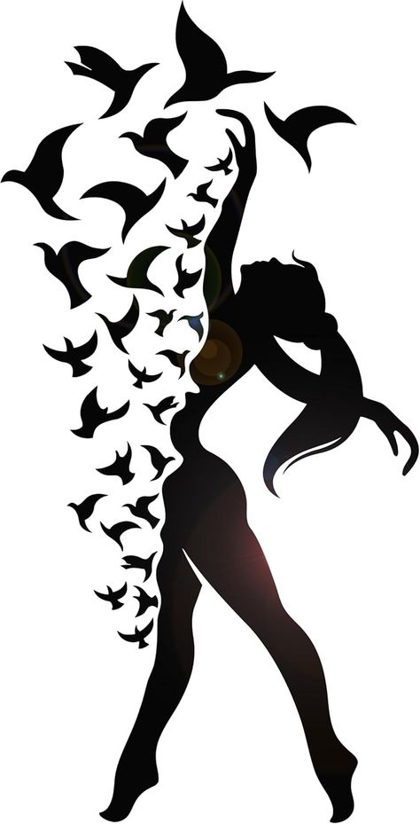 Amazon.com: Vinyl Wall Decal Beautiful Dancer Girl Silhouette Birds Patterns Stickers Mural Large Decor (g7513) black : Tools & Home Improvement Women Shadow Silhouettes, Silouttes Art Woman, Silhouette Art Stencils, Sillouttes Images Women, Cool Silhouette Art, Silhouette Art Ideas, Silhouette Art Painting, Silhouette Arte, Silhouette Stickers