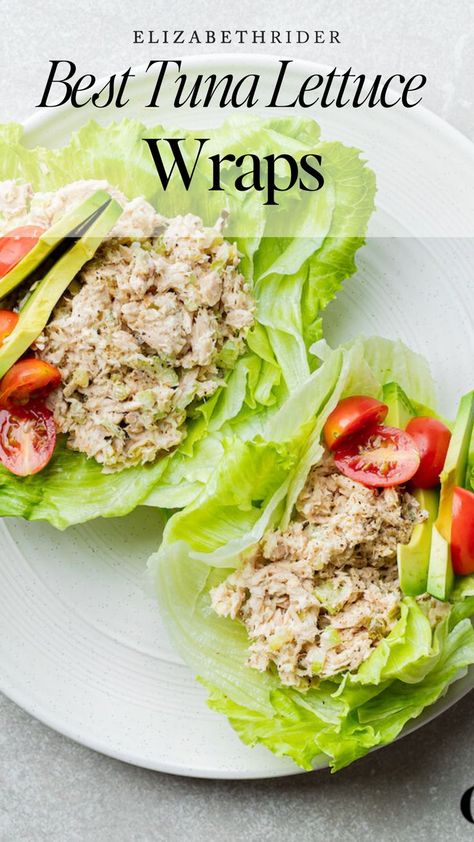 Tuna Lettuce Wraps Creamy Tuna Salad, Tuna Salad Lettuce Wraps, Tuna Salad Lettuce, Tuna Lettuce Wraps, Tuna Wrap, Avocado Tuna Salad, Salad Lettuce, Healthy Wraps, Lettuce Wrap Recipes