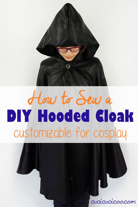 How to Make a Hooded Cape for a Child or Adult - Cucicucicoo Diy Hooded Cape For Kids, Easy Hooded Cape Diy, Pointed Hood Pattern Sewing, How To Make Capes, Diy Hooded Cape Pattern, How To Make A Hooded Cape, Diy Cloak Pattern Kids, Diy Cape For Women Halloween Costumes, How To Make A Hooded Cloak