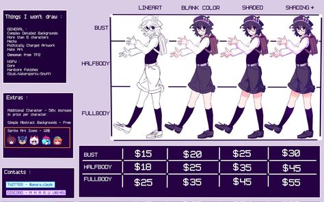 Art Commission Sheet Template, Comissions Art Sheet, Commission Sheet Reference, Commission Template, Drawing Layout, Commission Sheet, Commission Ideas, Drawing Commissions, Art Commissions