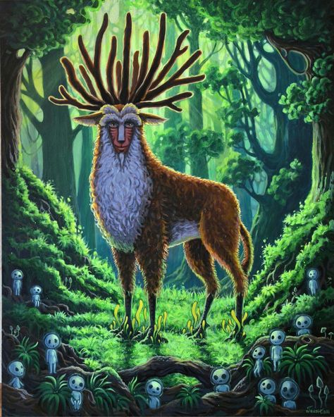 Tree Spirit Princess Mononoke, Princess Mononoke Forest, Forest God, Nice Trip, Gods Princess, Ghibli Studio, Have A Nice Trip, Tree Spirit, Forest Spirit