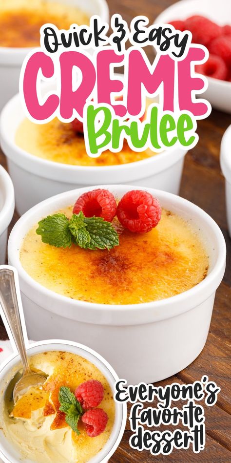 Our classic vanilla creme brulee recipe is rich, creamy, luxurious and the best part is that it's such a simple recipe using 5 basic ingredients. Easy Crème Brûlée, Vanilla Bean Custard Danish, Creme Brulee Recipe For 2, Cream Burlee, Vanilla Bean Creme Brulee, Best Creme Brulee, Best Creme Brulee Recipe, Easy Creme Brulee, Crème Brûlée Recipe