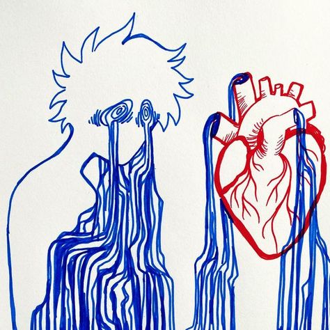 Sick Heart Drawing, Person Vomit Drawing, Atomically Accurate Heart, Drawing Of Nose Bleed, Trama Drawings, Dispair Art Reference, Heart Art Reference, Ripping Heart Out Of Chest Drawing, Love Vent Drawing