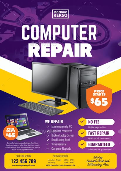 Computer Banner Design, Laptop Poster Design Ideas, Emma Nelson, Computer Advertising, Laptop Wallpaper Quotes, Computer Repair Shop, Shop Banner Design, Apple Repair, Computer Repair Services