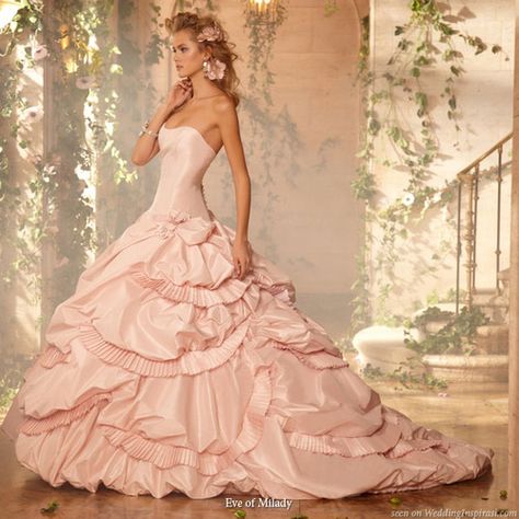 . Pink Wedding Gowns, Eve Of Milady, Pink Ball Gown, Pink Wedding Dress, Pink Wedding Dresses, Kleidung Diy, Pink Gowns, A Wedding Dress, Summer Wedding Dress