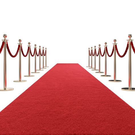 PRICES MAY VARY. 【Thick & Durable】: Quality-crafted of 450 GSM surface and 480GSM TPR rubber coating back, this red carpet is definitely thick and durable for indoor and outdoor events; It's rolls up easily and lays flat with no curled ends and makes any event feel grand 【Easy to Use】Unlike those cheap non woven runway carpet runner, this red runner doesn't need an extra tape to fix it on the floor ( Difficult to stick before use and clean after use), just spread it out on the runway and roll it Filipina Debut, Red Carpet Ideas, Oscar Themed Party, Red And Gold Decorations, Homecoming 2024, Hollywood Party Decorations, Events Decorations, Curled Ends, Corporate Awards