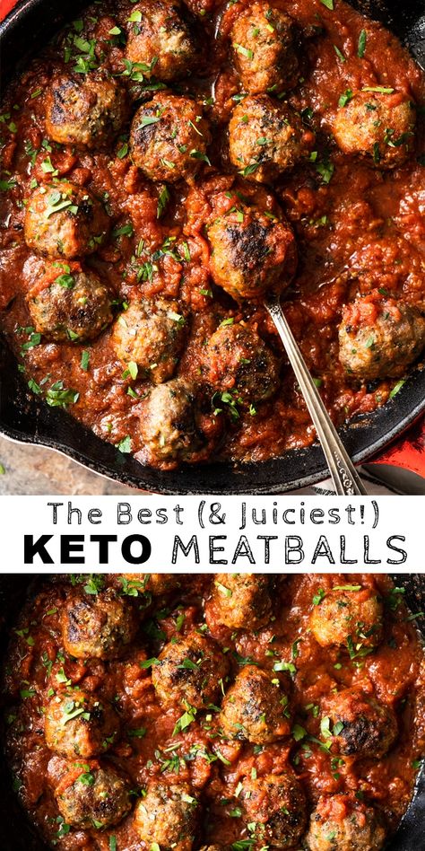 Meatballs With Marinara Sauce, Meatballs Keto, Keto Meatballs, Desserts Keto, Keto Beef Recipes, Best Gluten Free, Eggplant Parmesan, Keto Recipes Dinner, Keto Food