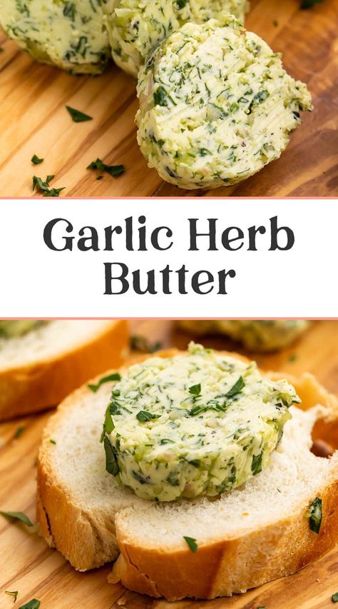 This garlic herb butter is simple to make and delicious on just about everything. I keep a batch in the fridge at all times, and it's the perfect easy addition to make chicken, beef, shrimp, salmon, or veggies into a deliciously flavorful gourmet dish. Butter Compound, Butter Salmon, Chicken Recipies, Garlic Herb Butter, Compound Butter, Paleo Whole 30, Low Carb Gluten Free, Herb Butter, Garlic Herb