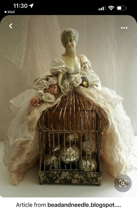 Cage Dolls, Madame Pompadour, Assemblage Art Dolls, A Million Dollars, Who's Who, Half Dolls, Million Dollars, Facebook Post, Bird Cages