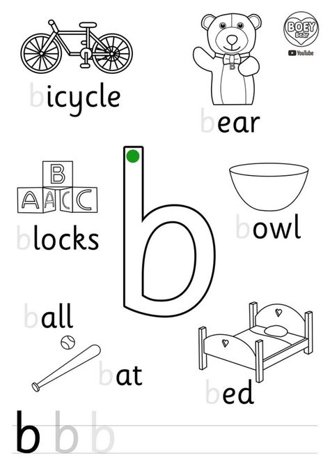 Free printable for eyfs, reception class, foundation stage, preschool, toddlers and homeschooling. Phonics letter sound B, with a Montessori finger tracing letter in the centre. #eyfs #freeprintable #phonics #letterwriting #abc #reception #preschool #toddler #homeschool #montessori Letter Sound Worksheets Preschool, B Phonics Worksheet, B Sound Worksheet, Letter A Phonics, Letter Sound, Jolly Phonics Worksheets, Letter Sound Activities Kindergarten, Jolly Phonics Printable, Letter B Activities