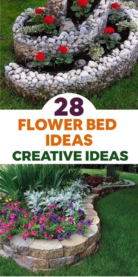 Upgrade your garden without breaking the bank by exploring budget-friendly flower bed inspirations using affordable materials. Embrace recycled items such as old tires, pallets, or crates to craft distinctive and sustainable flower beds highlighting your artistic flair. Tap into the magic of repurposing simple and cost-effective materials to fashion stunning garden plots infusing a whimsical charm into your outdoor haven. Uncover the world where creativity meets sustainability in designing capti Simple Flower Bed Ideas, Brick Flower Bed, Diy Entry Table, Rock Flower Beds, Stone Flower Beds, Diy Baby Shower Games, Jungle Theme Decorations, Upcycled Items, Diy Headboard Upholstered