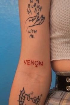 Made In Hell Tattoo, Venom Tattoo, Little Simz, Emo Tattoos, Grunge Tattoo, Finger Tattoo Designs, Writing Tattoos, Cute Tiny Tattoos, Discreet Tattoos