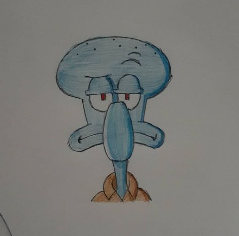 My drawing of Squidward from SpongeBob SquarePants. Squid Spongebob, Drawing Spongebob, Spongebob Drawing, Spongebob Drawings, Easy Drawings Sketches, Ink Drawings, Drawing Inspo, Drawings Simple, Pointed Pen