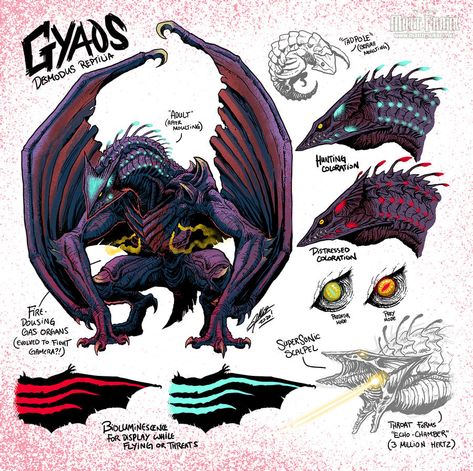 GYAOS Redesign by KaijuSamurai on DeviantArt Kaiju Design, All Godzilla Monsters, Beast Creature, Kaiju Art, Cool Monsters, Kaiju Monsters, Fantasy Beasts, Monster Concept Art, Fantasy Creatures Art