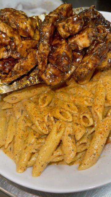 Jerk Chicken Meal, Jerk Pasta, Jerk Chicken Pasta, Pasta And Chicken, Chicken Shrimp, Salmon Pasta, Chicken And Shrimp, Jerk Chicken, New And Improved