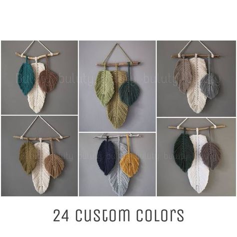 Buluty (@bulutyshop) • Instagram photos and videos Mini Macrame Wall Hanging, Driftwood Wall Hanging, Macrame Feather Wall Hanging, Pola Macrame, Macrame Leaf, Macrame Feathers, Macrame Wall Hanger, شال كروشيه, Boho Crafts Diy