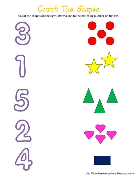 Shape Worksheets For Preschool, Number Worksheets Kindergarten, Preschool Number Worksheets, Counting Worksheets, Preschool Math Worksheets, Tracing Worksheets Preschool, Free Preschool Worksheets, Kids Worksheets Preschool, Numbers Kindergarten