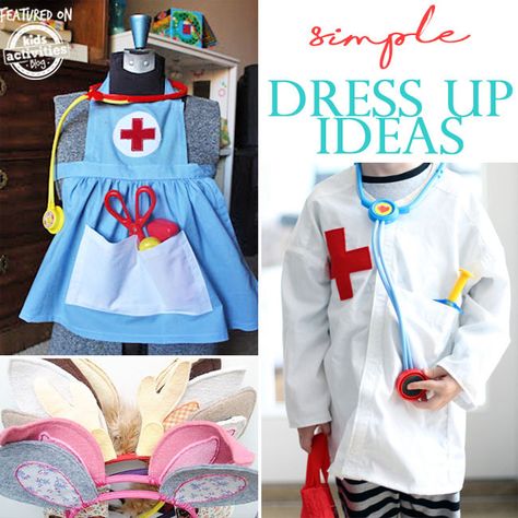 Top 20 Super Simple Dress Up Ideas Toddler Dress Up Clothes, Kids Dress Up Costumes, Diy Unicorn Costume, Super Dress, Dress Up Ideas, Toddler Dress Up, Dress Up Closet, Diy Costumes Kids, Dress Up Boxes