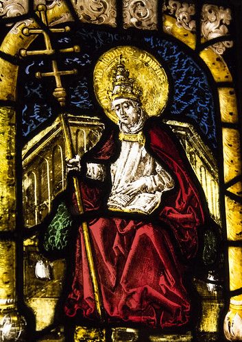 Pope St Clement I | St Clement (d.97) was the third pope aft… | Flickr Famous Letters, Painting On Glass Windows, Brother And Sisters, Medieval Stained Glass, St Clement, Holy Rosary, A Seal, St Peter, The Saints