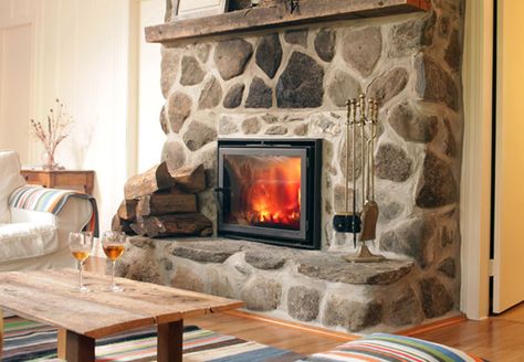 How To Clean Stone, River Rock Fireplaces, Cast Stone Fireplace, Cottage Fireplace, Stone Fireplace Mantel, Stone Fireplace Surround, Clean Fireplace, Natural Stone Fireplaces, Cleaning Stone