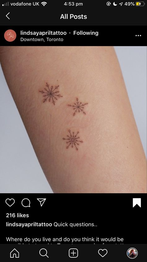 Fineline Snowflake Tattoo, Snow Flakes Tattoo, Snowflake Tattoo Design, Small Snowflake Tattoo, Iceland Tattoo, Back Ear Tattoo, Frozen Tattoo, Snowflake Tattoo, Snow Tattoo