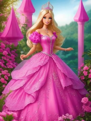 Extravagancia de disfraces de princesa barbie de royal enchantment | Foto Premium Disney Princess Gowns, Disney Barbie, Edible Printing, Barbie Gowns, Princesa Disney, Princess Gown, Barbie Princess, Barbie Dress, Cake Ideas