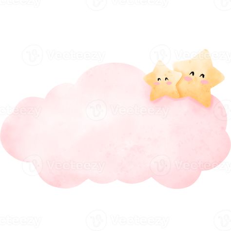 Baby Wall Art Nursery, Quotes Pastel, Nursery Aesthetic, Watermelon Clipart, Safari Animals Birthday, A Sky Full Of Stars, Cloud Illustration, Cute Cloud, Star Theme