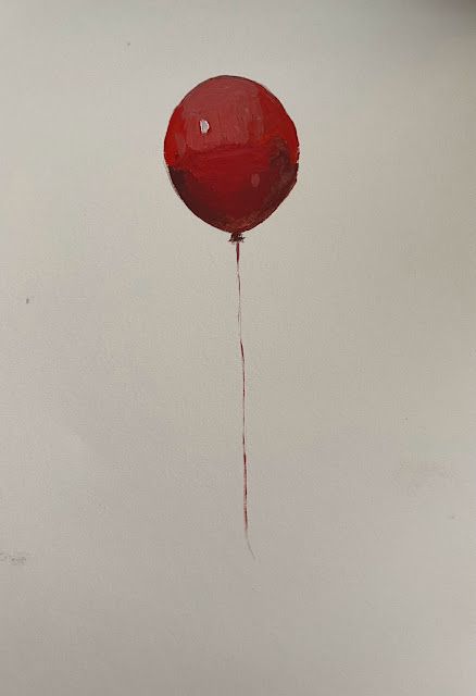 Balloon Oil Painting, Balloon Reference Drawing, Baloon Drawings Sketches, Balloon Art Paint, Balloon Reference, Balloon Sketch, Balloons Drawing, Balloons Aesthetic, Balloon Drawing