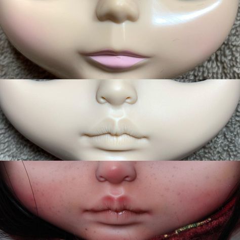 Blythe Lips Carving, Blythe Patterns Free, Ooak Blythe Doll, Blythe Face Up, Blythe Doll Custom, Custom Blythe Dolls, Custom Dolls Repaint, Doll Repaint Tutorial, Pullip Custom