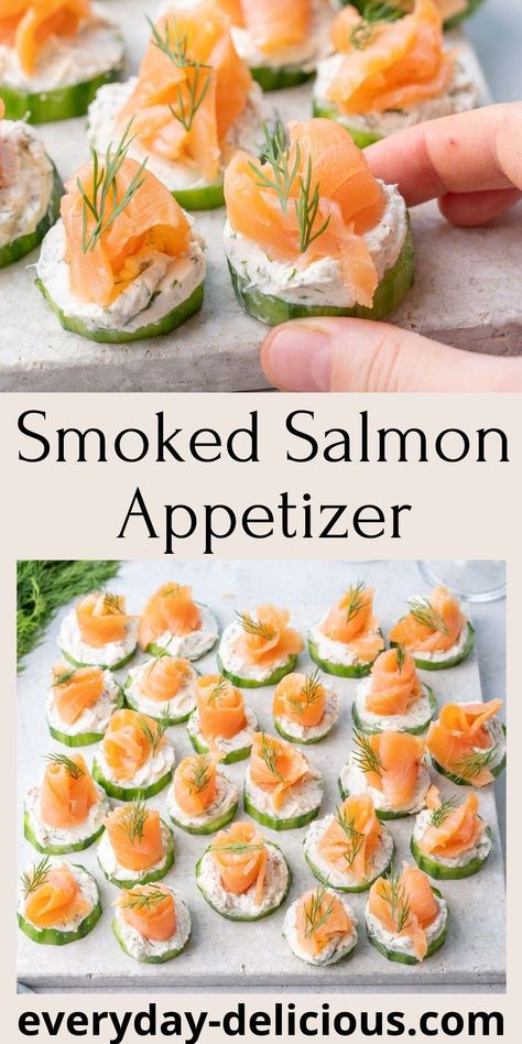 Autumn Appetizers, Smoked Salmon Bites, Dill Cream Cheese, Salmon Snack, Salmon Appetizer Recipes, Salmon Canapes, Cucumber Appetizers, Smoked Salmon Appetizer, Smoked Salmon Cream Cheese