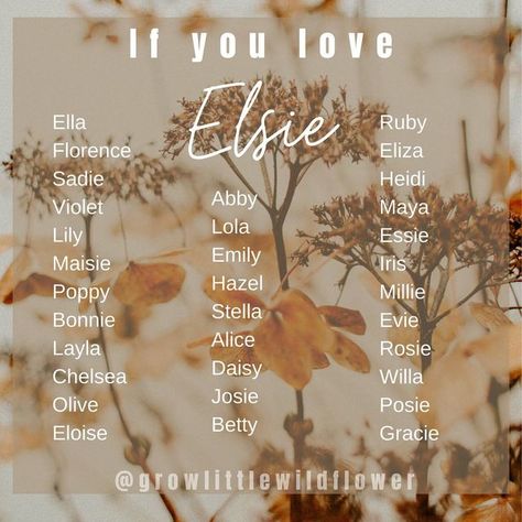 Elsie Name Meaning, Elowyn Baby Name, Names I Adore Aesthetic, Indy Name, Elsie Aesthetic, Maisie Name, Elsie Name, Adorable Girl Names, Names I Adore