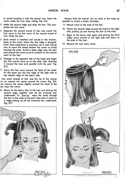 the marcel wave, 1945 Marcel Waves Tutorial, Vintage Waves Tutorial, Hair Chart, Marcel Waves, Waves Tutorial, Classic Hair, Beauty Culture, Vintage Waves, Finger Waves