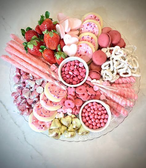 Pink Party Foods, Valentines Party Food, Galentines Day Ideas, Galentines Party, Charcuterie Inspiration, Sleepover Food, Snack Board, Party Food Platters, On Cloud Nine