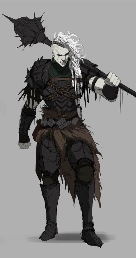 Startseite / Twitter Super Villain Character Design Male, Drow Barbarian, Barbarian Character Design, Goliath Dnd, Female Orc, 다크 판타지, Dungeons And Dragons Characters, Dnd Art, Fantasy Male