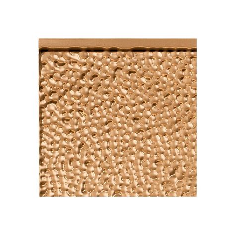 A sample is a 6X6 inch portion of a panel and does not do not have the overlapping capability of a full panel Fasade Sample Hammered Polished Copper | X5925 Copper Bed, Vinyl Backsplash, Stove Backsplash, Copper Backsplash, Tin Panel, Backsplash Panels, Backsplash Designs, Construction Adhesive, Tile Stores