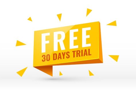 Free 30 days trial banner design | Free Vector #Freepik #freevector Big Sales Banner, Gift Coupon, Badge Template, On Date, Window Signs, Trifold Brochure Template, Business Gift, Logo Mockup, Sale Banner